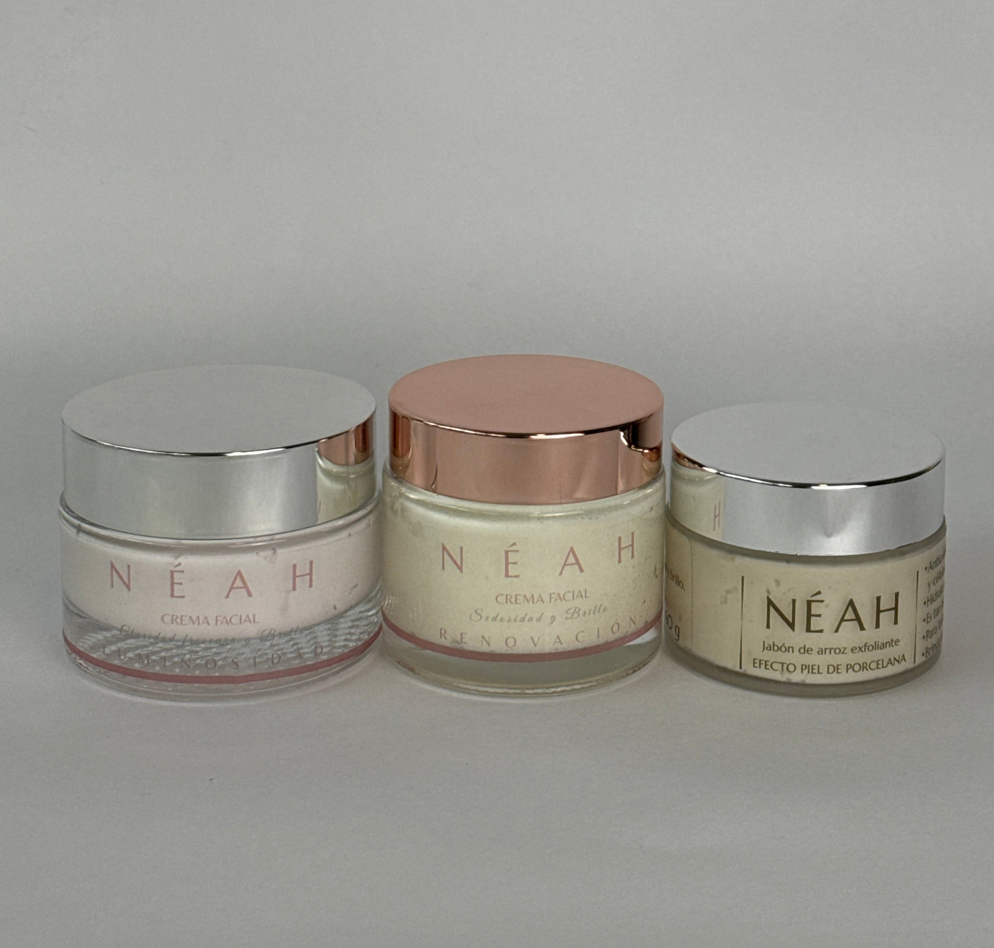 Disfruta los tres esenciales de NÉAH y permite que tu piel experimente la nutrición, renovación y luminosidad que merece. Lleva los tres por mejor precio.